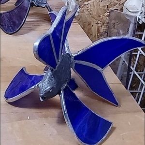 3d stained glass free standing Beta Fish blue/wh